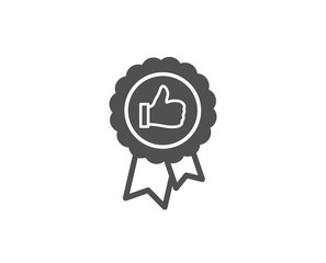 Positive feedback simple icon. Award medal symbol. Reward sign. Quality design elements. Classic style. Vector