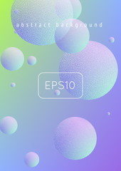 Cover fluid with round shapes. Gradient circles on holographic background. Modern hipster template for placards, banners, flyers, report, brochure. Minimal cover fluid in vibrant neon colors.