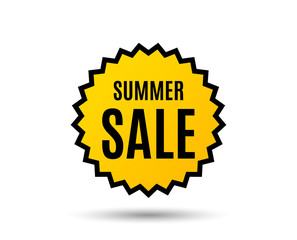 Summer Sale. Special offer price sign. Advertising Discounts symbol. Star button. Graphic design element. Vector