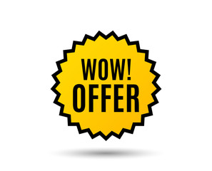 Wow offer. Special Sale price sign. Advertising Discounts symbol. Star button. Graphic design element. Vector