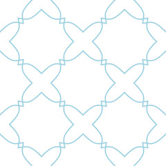 Fototapeta premium White and blue geometric ornament. Seamless pattern