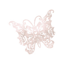 Butterfly watercolor silhouette isolated on white background
