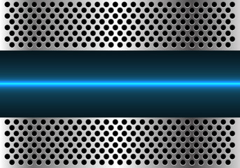 Abstract blue light line technology in metal circle mesh design modern futuristic background vector illustration.