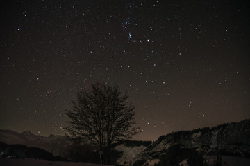 Focus on the night sky