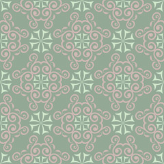 Olive green floral seamless pattern. Background with flower designs