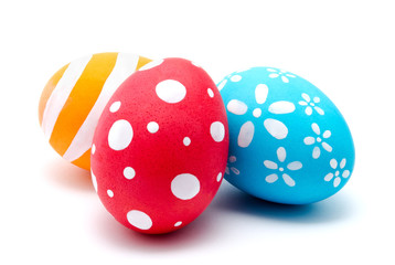 Perfect colorful handmade easter eggs isolated