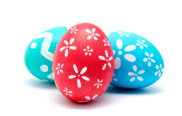 Perfect colorful handmade easter eggs isolated on a white