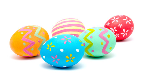 Perfect colorful handmade easter eggs isolated