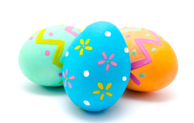 Perfect colorful handmade easter eggs isolated on a white