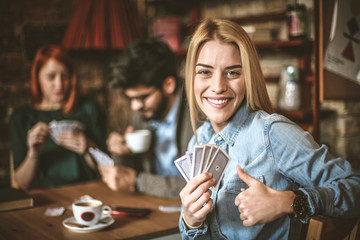 Young colleagues have play together.