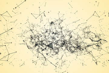 abstract polygonal space with dot and line connection for use as technology or science background