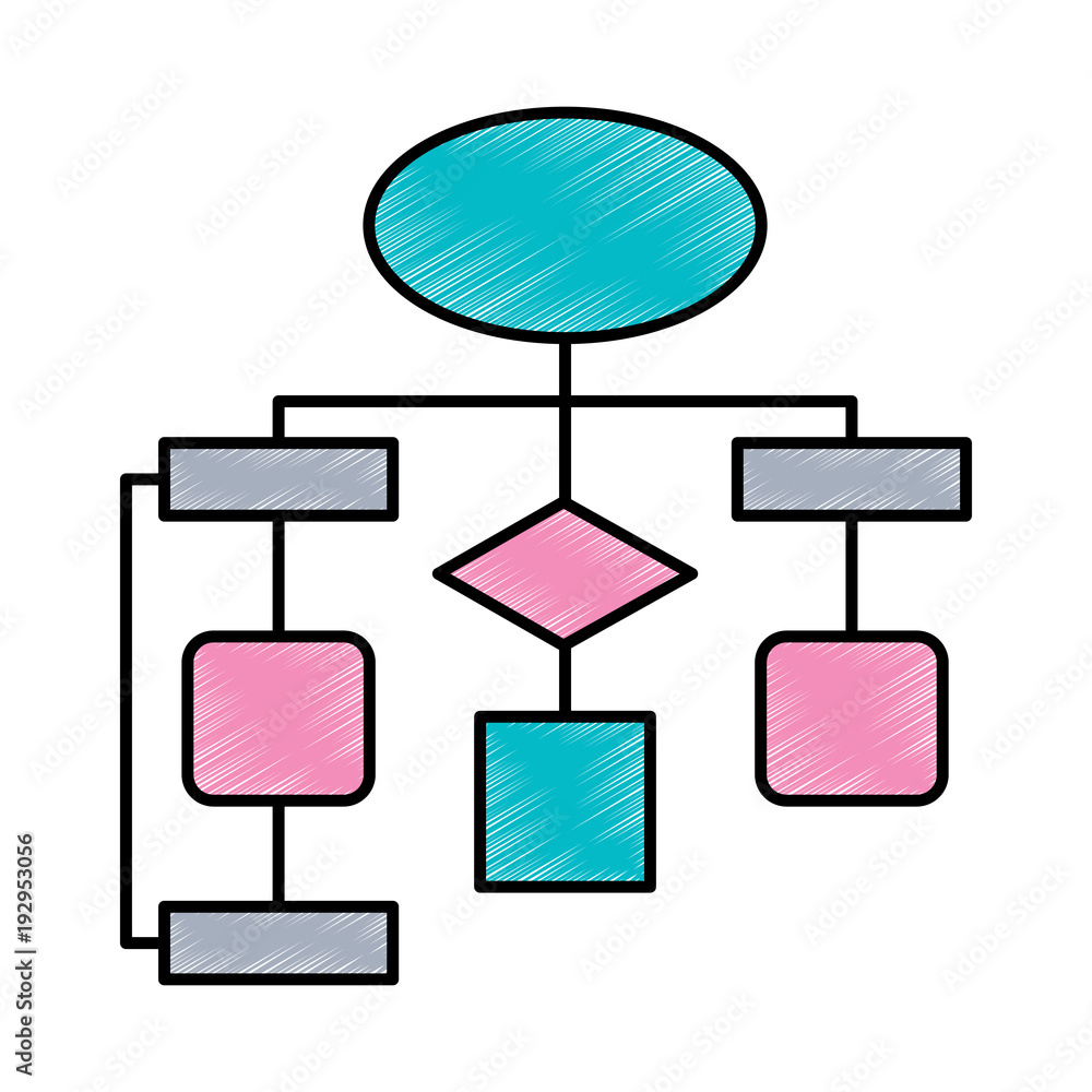 Poster diagram flow chart connection empty vector illustration