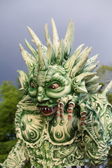 Ogoh-ogoh statue built for the Ngrupuk parade, which takes place on the even of Nyepi day in Bali island, Indonesia