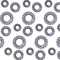 mechanical gears wheel technology pattern vector illustration