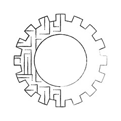 gear circuit technology work wheel vector illustration