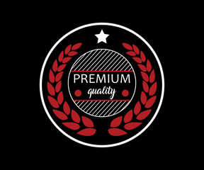 premium quality retro badge logo design illustration