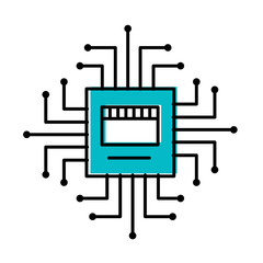 circuit board connection hardware processor vector illustration