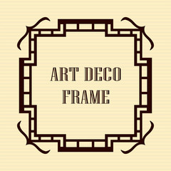 Vintage retro frame in Art Deco style. Template for design