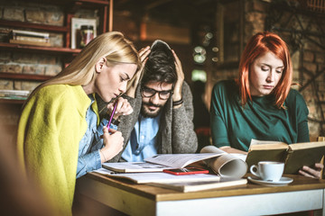 Study is difficult. Young students.