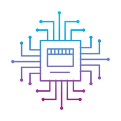 circuit board connection hardware processor vector illustration