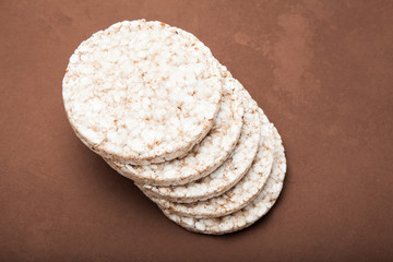 A stack of rice cookies for diet.