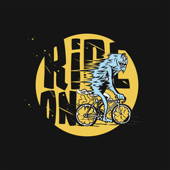 A man riding cycle vector illustration design.