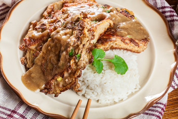 Chinese egg fu yung omelette