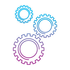 cogwheel gears mechanism technology settings vector illustration degrade color line design