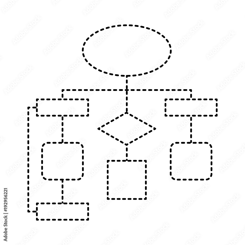 Poster diagram flow chart connection empty vector illustration dotted line design