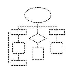 diagram flow chart connection empty vector illustration dotted line design