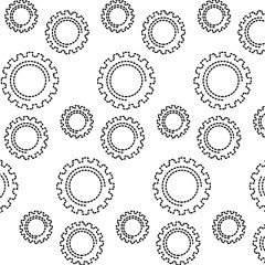 mechanical gears wheel technology pattern vector illustration dotted line design