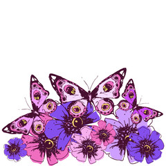 beautiful pink butterflies, isolated  on a white