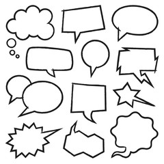 Fototapeta premium Komiks dymek szkice i gryzmoły