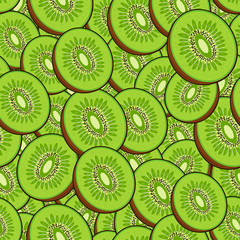 Fototapeta premium Seamless fruit pattern: kiwies.
