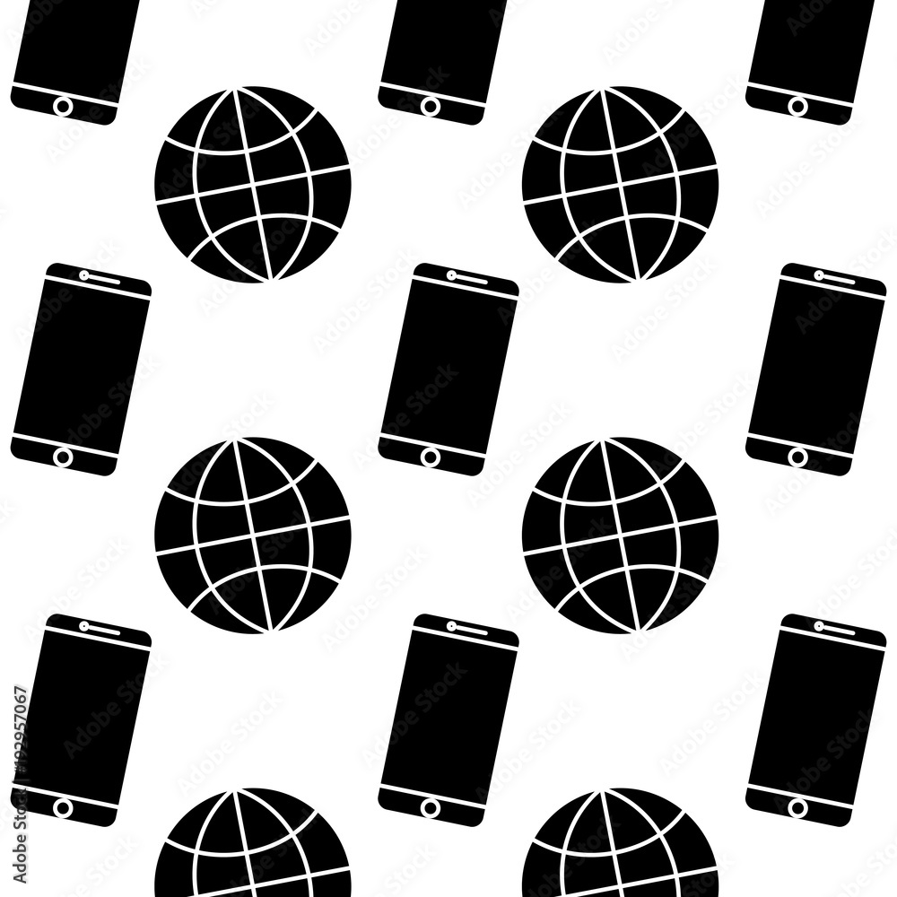 Poster technology world smartphone connection digital pattern image vector illustration