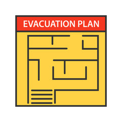 Evacuation plan color icon