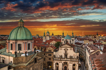 Fototapeta na wymiar Prague Old Town after sunset. Europe, Czech republic.