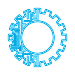 gear circuit technology work wheel vector illustration