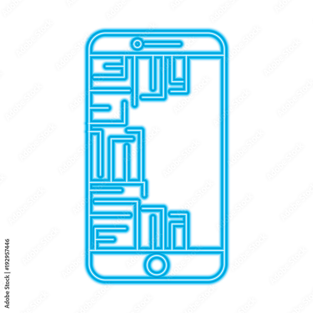 Poster smartphone circuit processor technology device vector illustration