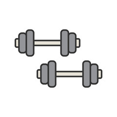 Dumbbells color icon