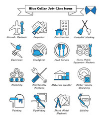 Blue Collar Job - Line Icons