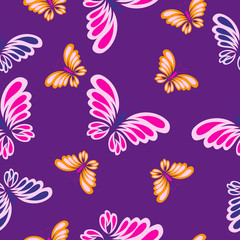 beautiful pink butterflies, pattern