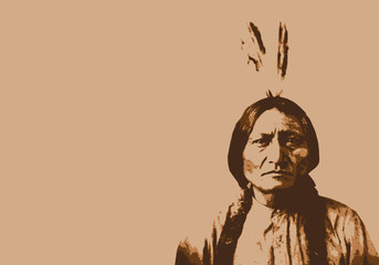 Sitting Bull - chef indien - portrait - personnage célèbre - Amérique - guerrier - Sioux