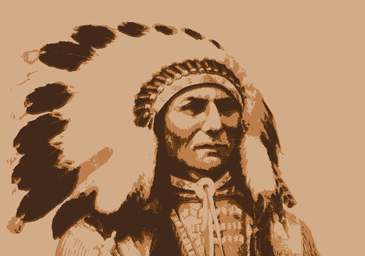 Crazy Horse - chef indien - portrait - personnage célèbre - Amérique - guerrier - Cheyenne