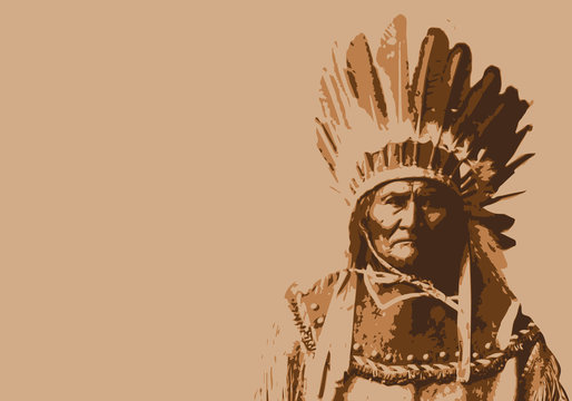 Geronimo - chef indien - portrait - personnage célèbre - Amérique - guerrier - Apache