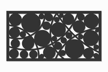 Template for cutting. Circle, geometric pattern. Laser cut. Set ratio 1:2. Vector illustration.