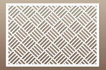 Template for cutting. Geometric line, square pattern. Laser cut. ratio 2:3. Vector illustration.