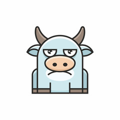 cute cow icon on white background