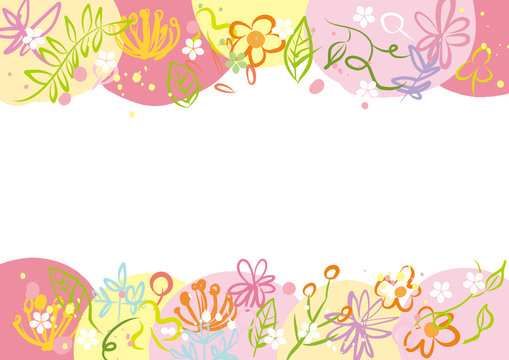 花フレーム 丸 上下 Stock ベクター Adobe Stock