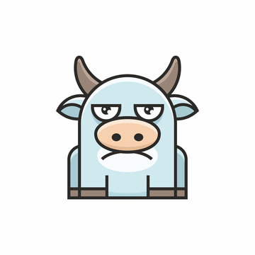 cute cow icon on white background